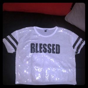 BLESSED SEQUIN CROP TOP